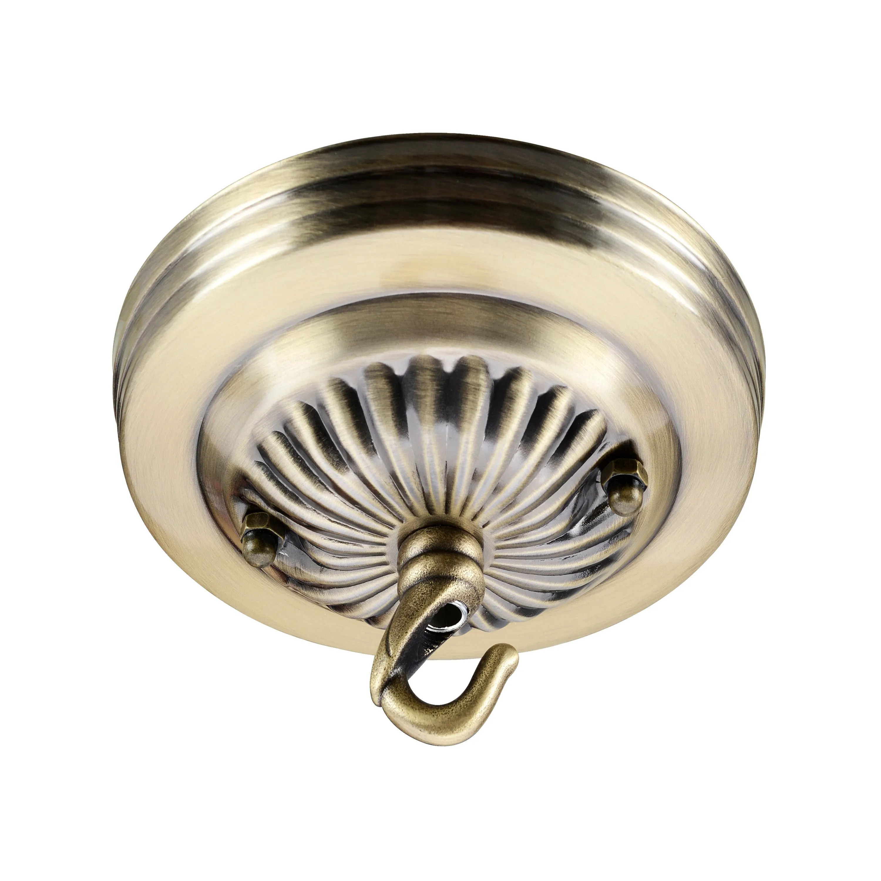 # 21514-2X Traditional Fixture Canopy Kit, 5" Diameter with Hook, 7/16" Center Hole, Antique Brass, 1 Sets/Pack