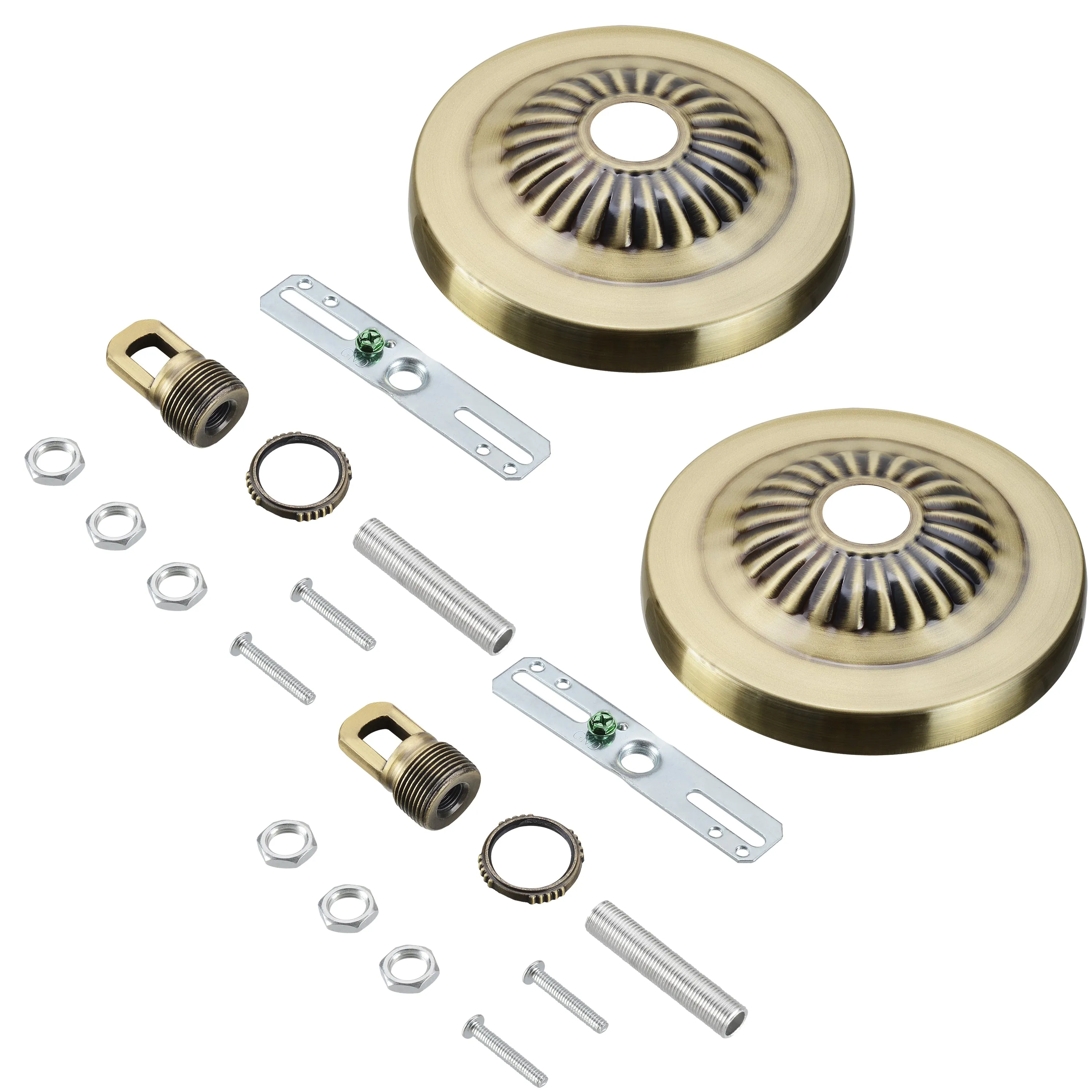 # 21516-2X Transitional Fixture Canopy Kit, 4-3/4 Diameter with Collar Loop, 1" Center Hole, Antique Brass, 1 Sets/Pack