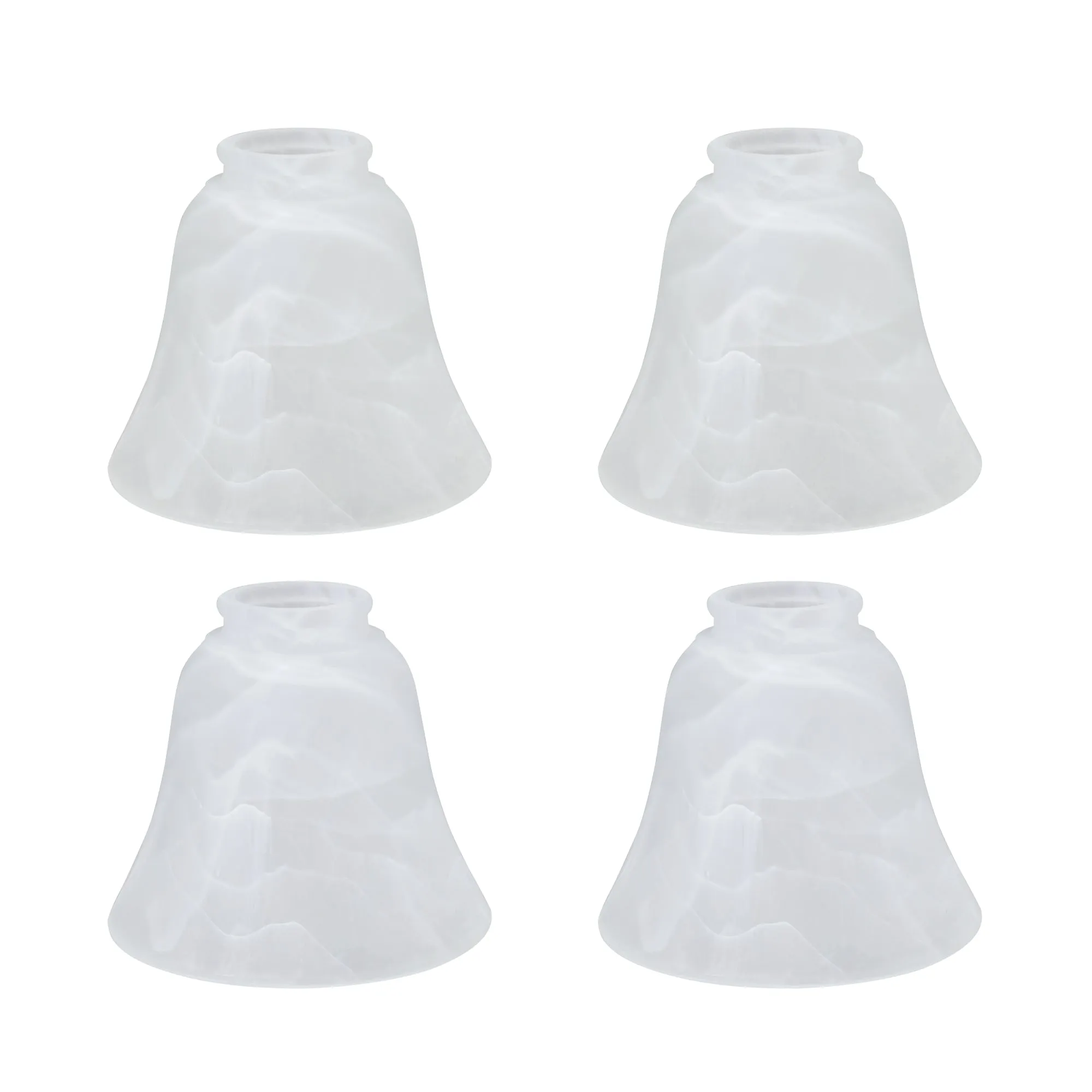# 23027-4 Transitional Style Replacement Bell Shaped Alabaster Glass Shade, 2 1/8" Fitter Size, 4 3/4" high x 5 3/8" diameter, 4 Pack