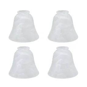# 23027-4 Transitional Style Replacement Bell Shaped Alabaster Glass Shade, 2 1/8" Fitter Size, 4 3/4" high x 5 3/8" diameter, 4 Pack