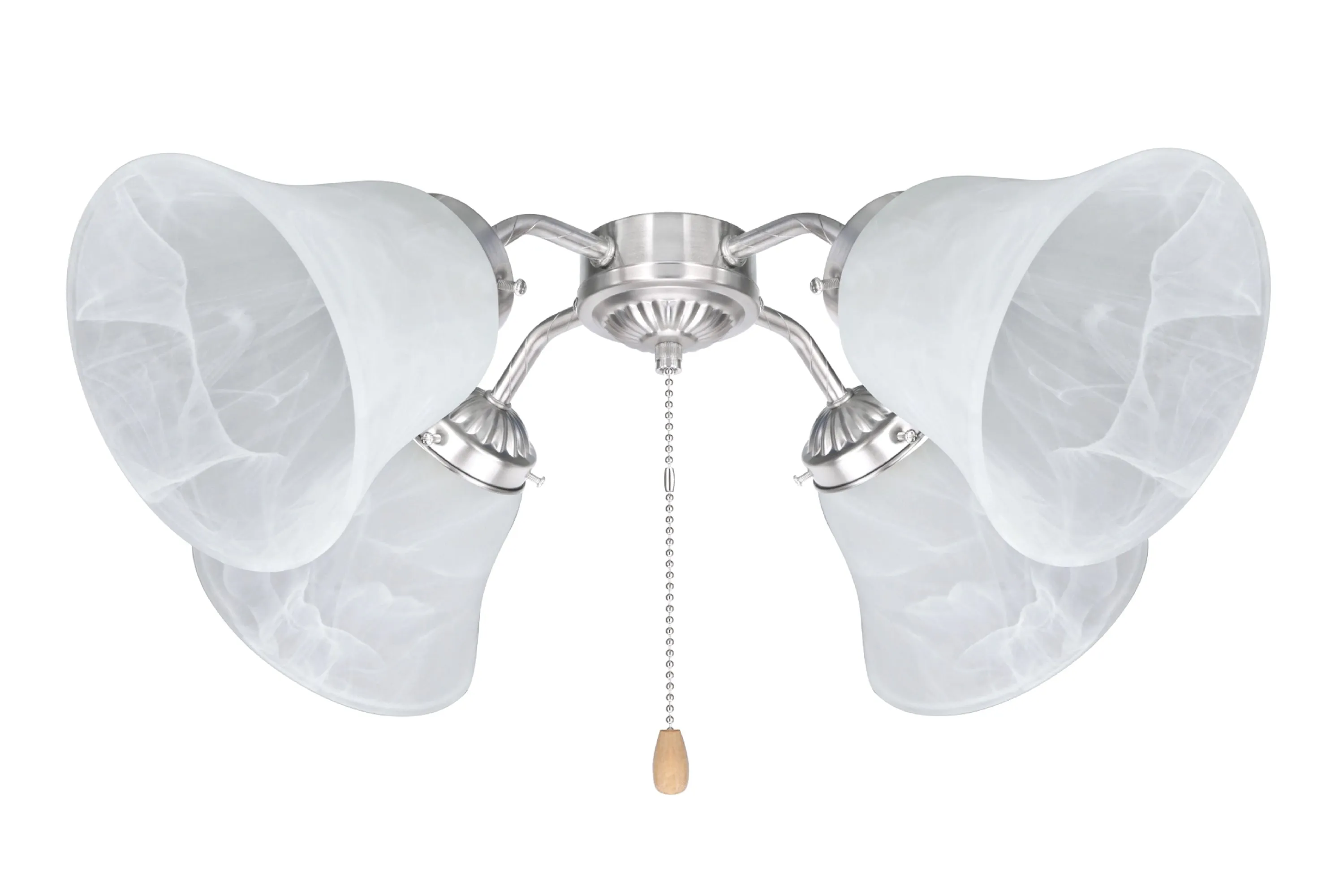 # 23027-4 Transitional Style Replacement Bell Shaped Alabaster Glass Shade, 2 1/8" Fitter Size, 4 3/4" high x 5 3/8" diameter, 4 Pack