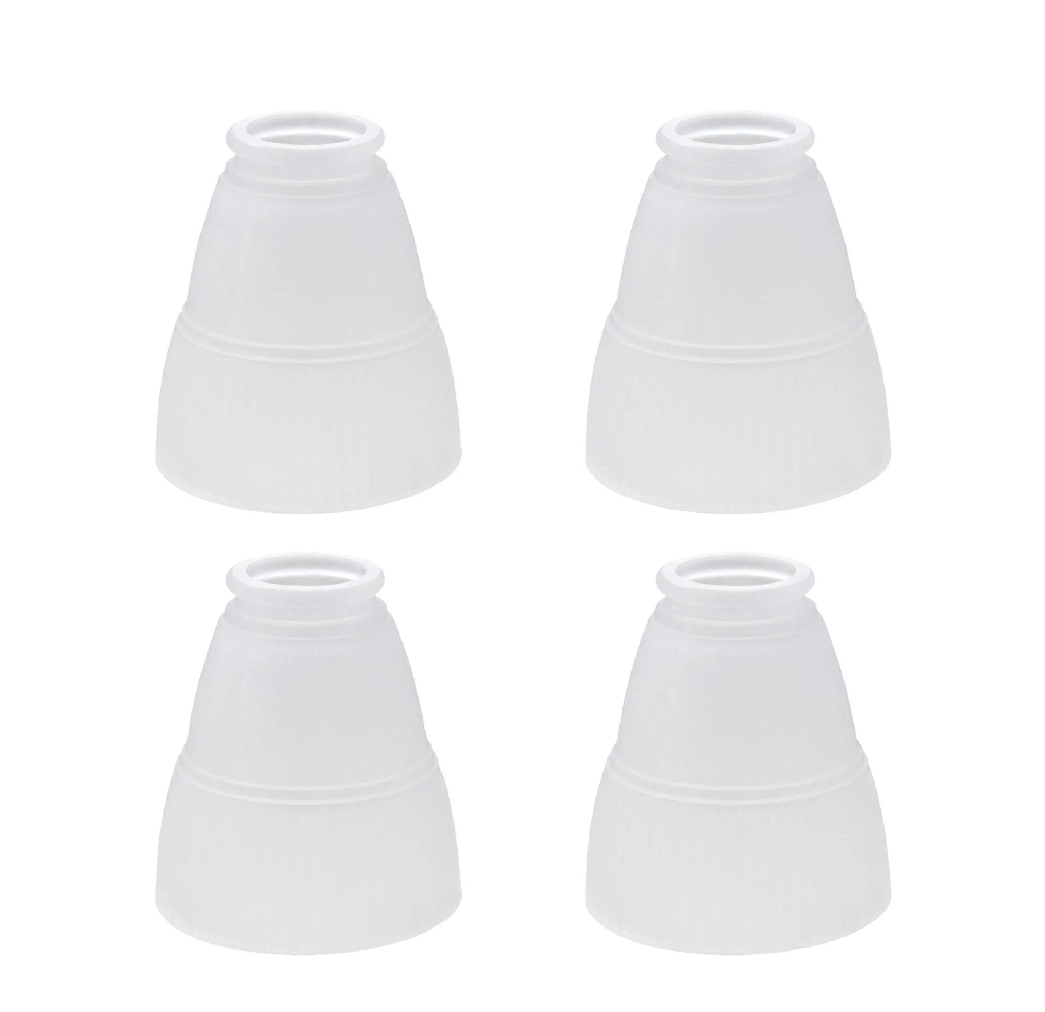 # 23043-4 Transitional Style Bell Shaped Frosted Replacement Glass Shade, 2-1/8" Fitter Size, 5" high x 4-1/2" diameter, 4 Pack