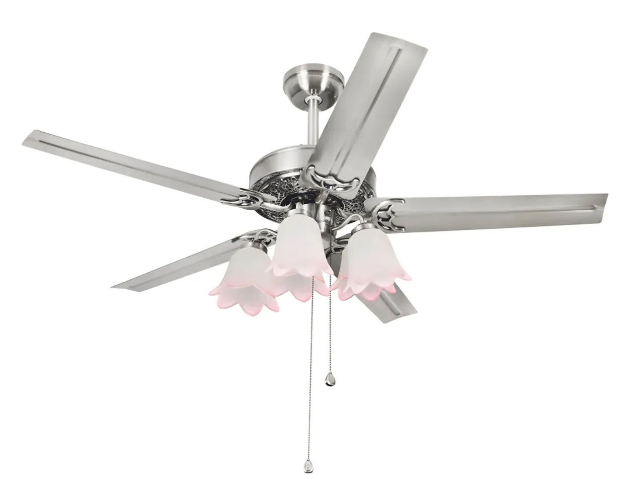 # 23102-4 Transitional Pink Rose Leaf Ceiling Fan Replacement Glass Shade, 2-1/8" Fitter, 4-1/4" Diameter x 4-1/4" Height, 4 Pack