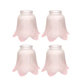 # 23102-4 Transitional Pink Rose Leaf Ceiling Fan Replacement Glass Shade, 2-1/8" Fitter, 4-1/4" Diameter x 4-1/4" Height, 4 Pack