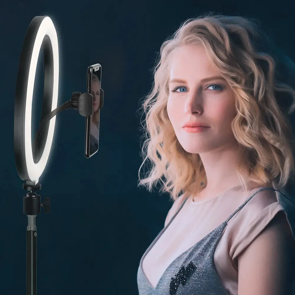 10 inch Ring Light with 50cm Small Floor Lamp Stand Set