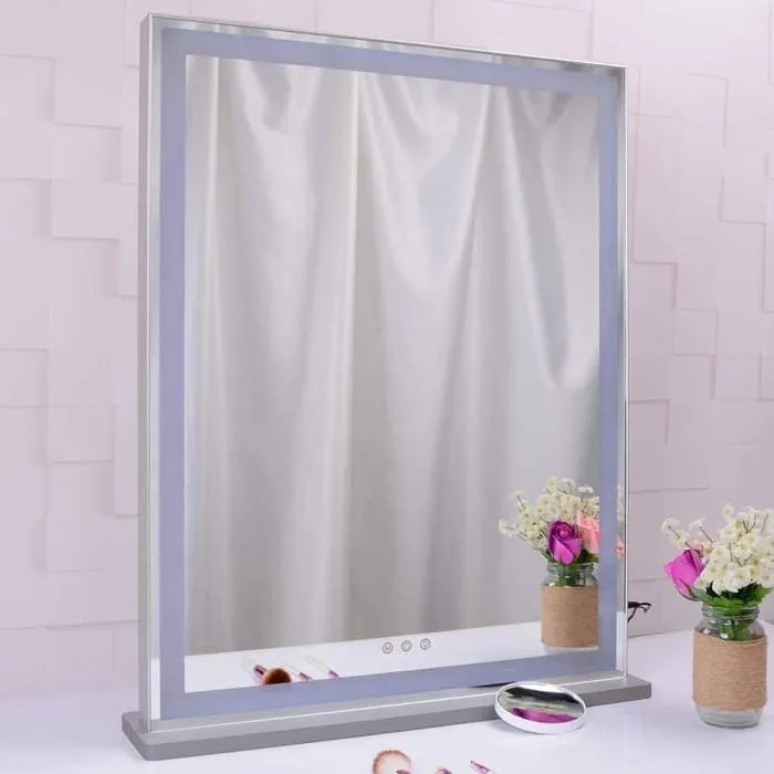 10x Magnification Mirror With Smart Touch Control And 3 Colors Dimmable Light For Bathroom And Bedroom (71 x 57 Cm)