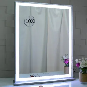 10x Magnification Mirror With Smart Touch Control And 3 Colors Dimmable Light For Bathroom And Bedroom (71 x 57 Cm)