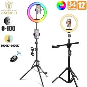12in Selfie Ring & Tripod Phone Stand Holder