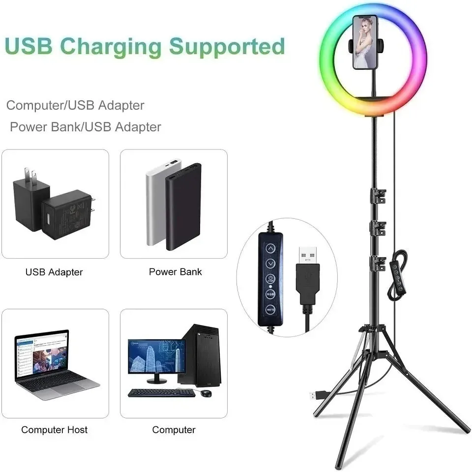 12in Selfie Ring & Tripod Phone Stand Holder