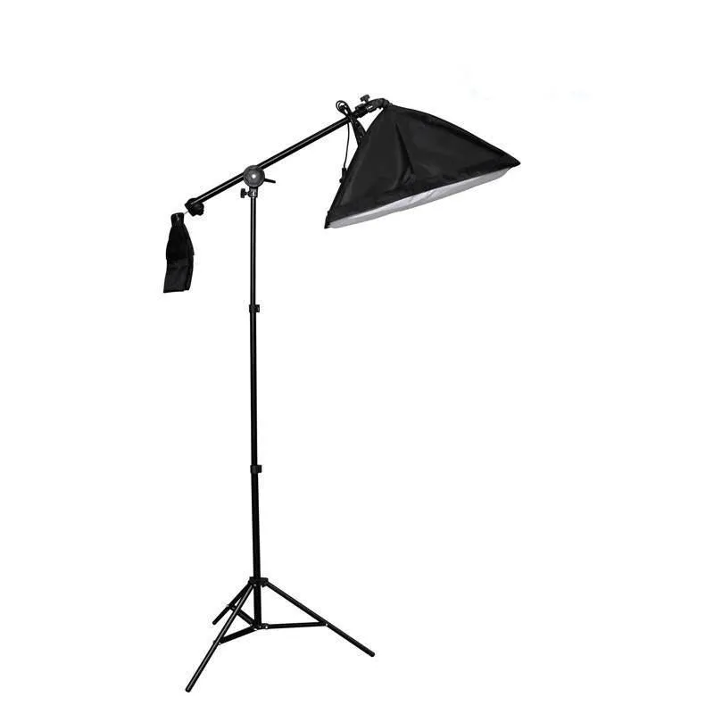 135W Single Rectangle Softbox Boom Arm Continuous Lighting Set