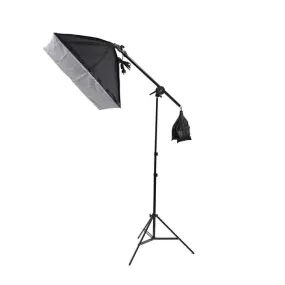 135W Single Rectangle Softbox Boom Arm Continuous Lighting Set