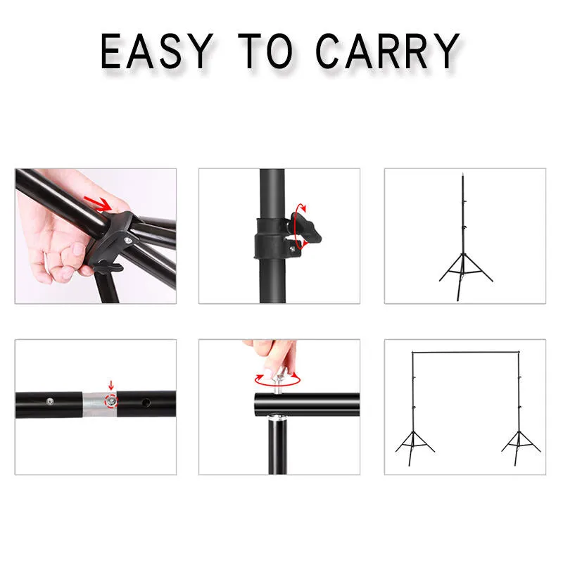 2mx2m Photography Adjustable Background Stand, Photography Studio Photo Video Backdrop Support System Kit  No Backdrop Included