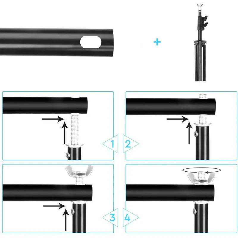 2mx2m Photography Adjustable Background Stand, Photography Studio Photo Video Backdrop Support System Kit  No Backdrop Included