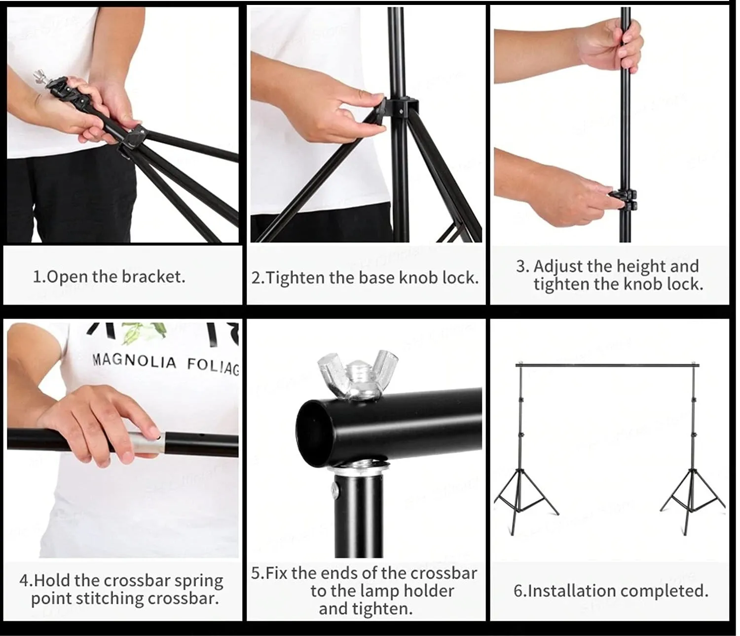 2mx2m Photography Adjustable Background Stand, Photography Studio Photo Video Backdrop Support System Kit  No Backdrop Included