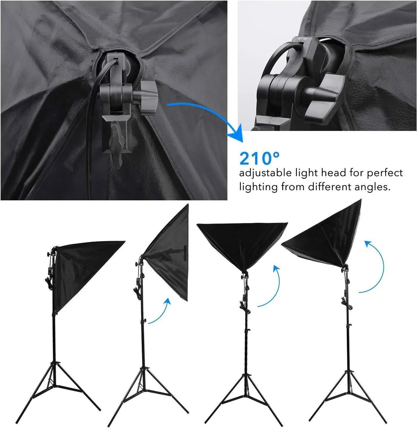 2Pcs Of 70X50Cm Photography Softbox Lighting Kit Without Bulb Drsp509