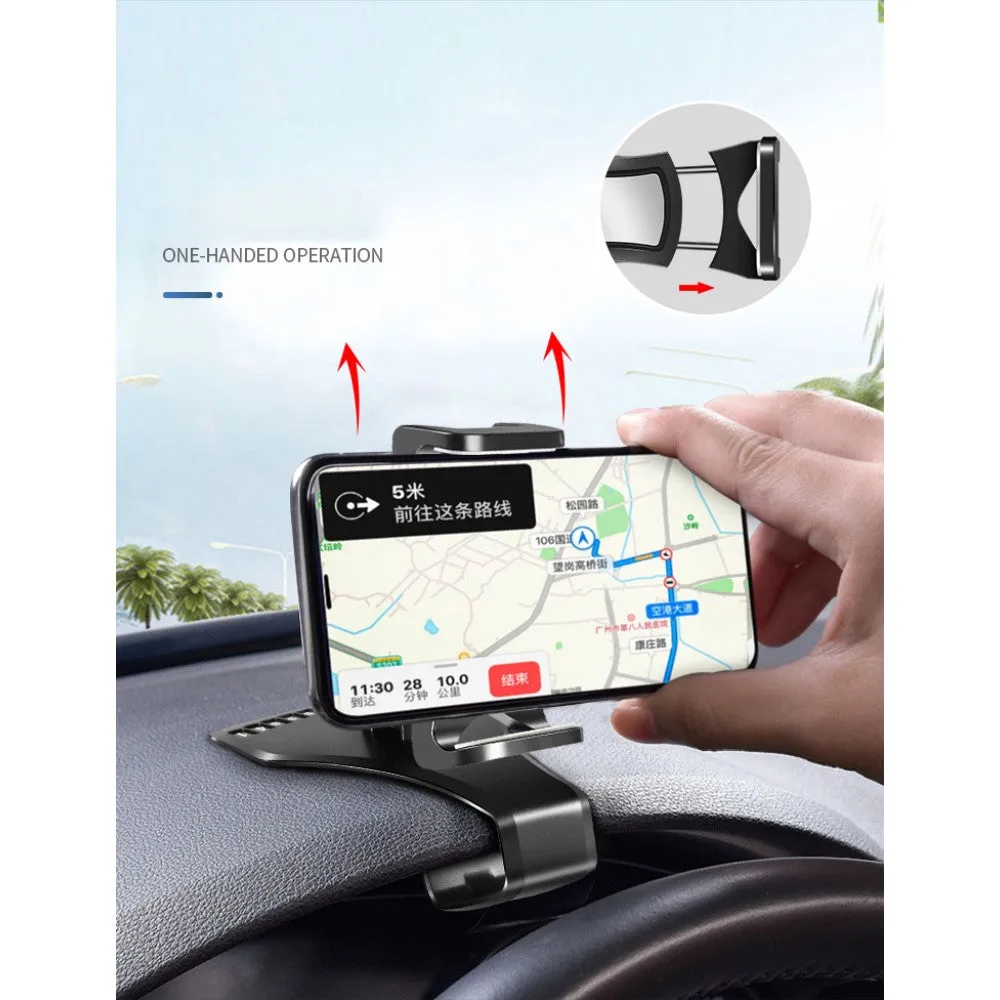 3 in 1 Car GPS Smartphone Holder: Dashboard / Visor Clamp   AC Grid Clip for BLU G Studio Plus HD - Black