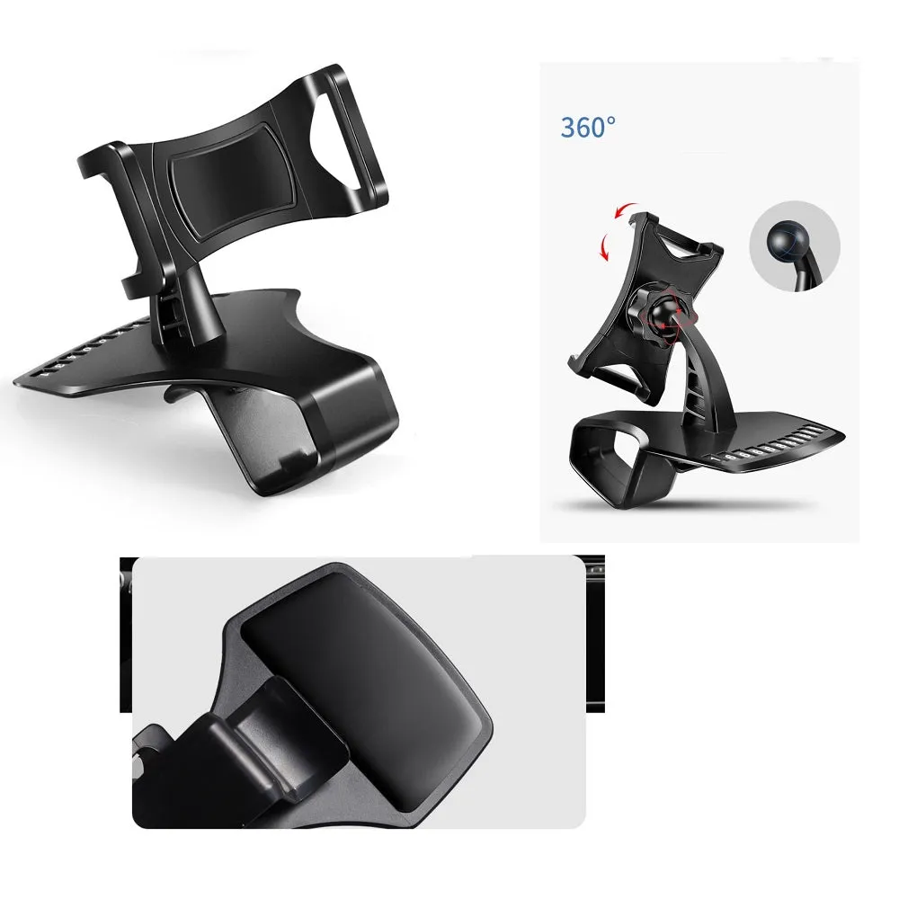 3 in 1 Car GPS Smartphone Holder: Dashboard / Visor Clamp   AC Grid Clip for BLU G Studio Plus HD - Black