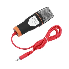 3.5mm Jack Audio Condenser Microphone Mic Studio Sound Recording Wired Microphone with Stand for Radio Braodcasting Singing