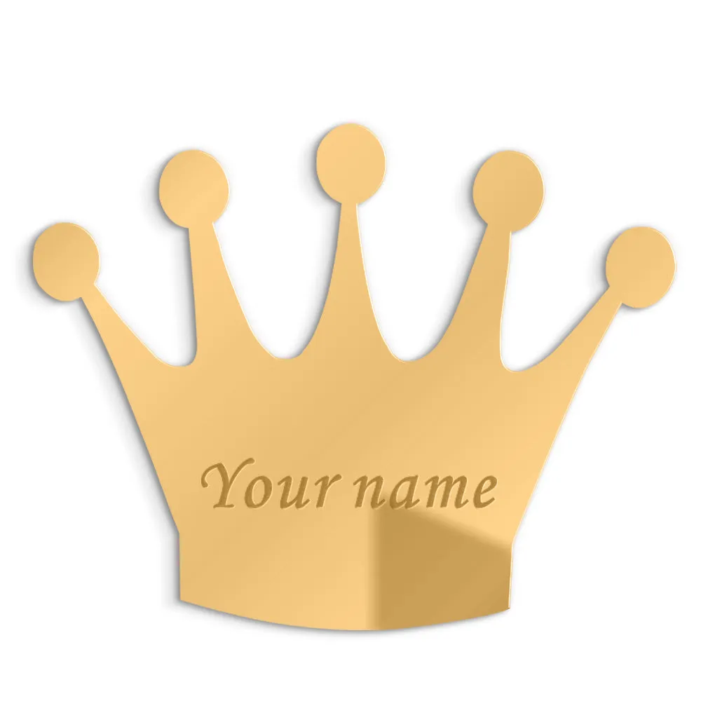 3MM Personalised Acrylic Princess Mirror Custom Queen Crown Wedding Crown Decor Mirror Sticker with Self-Adhesive Party Favor