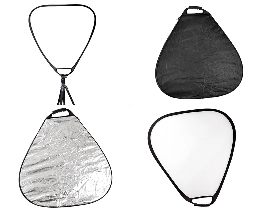 5 in 1 80cm Triangle Camera Lighting Reflector with Handle