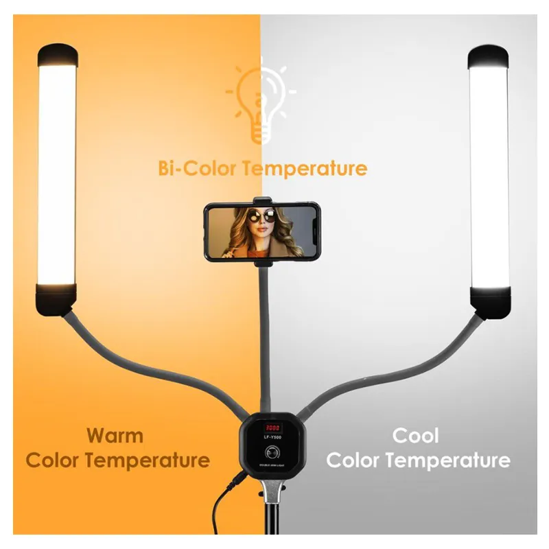 50W Double Arm Led Dimmable Photography Light
