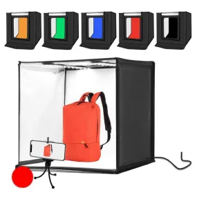 60cm Portable LED Studio Photo Box with LED Lights and 6 Backdrops