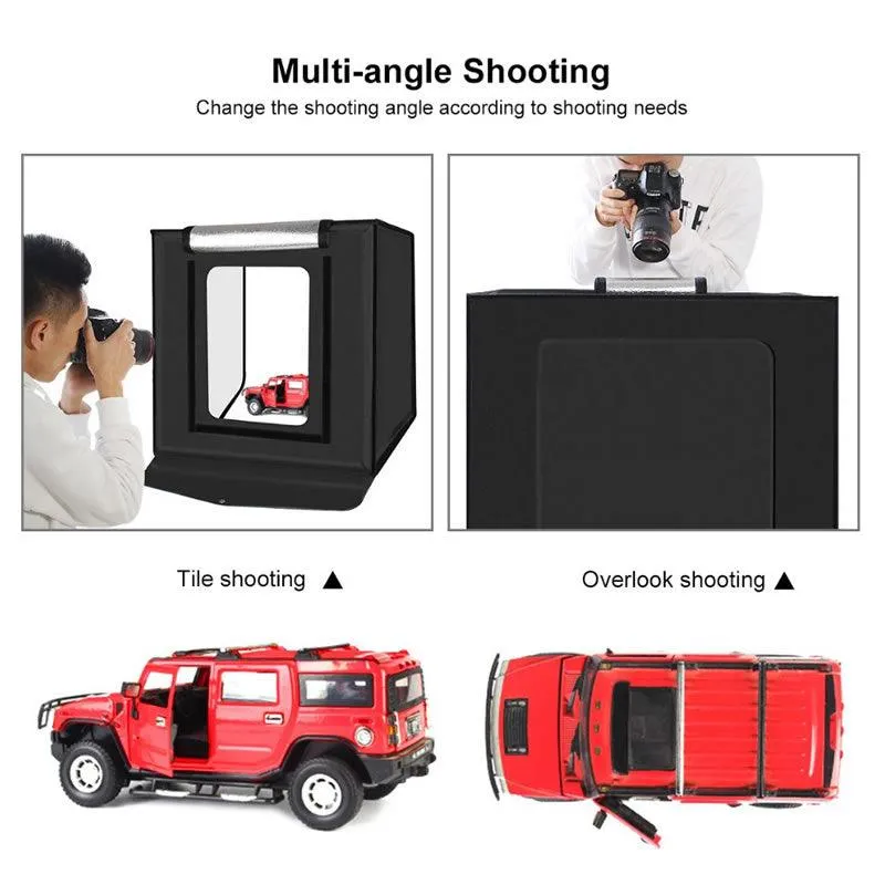 60cm Portable LED Studio Photo Box with LED Lights and 6 Backdrops