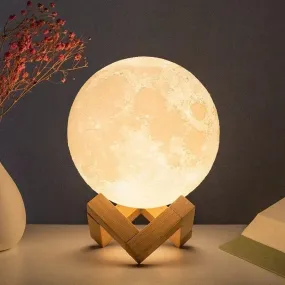 8CM LED Night Light 3D Print Moon Lamp Bedroom Decor - Light for Kids Gifts Decorations
