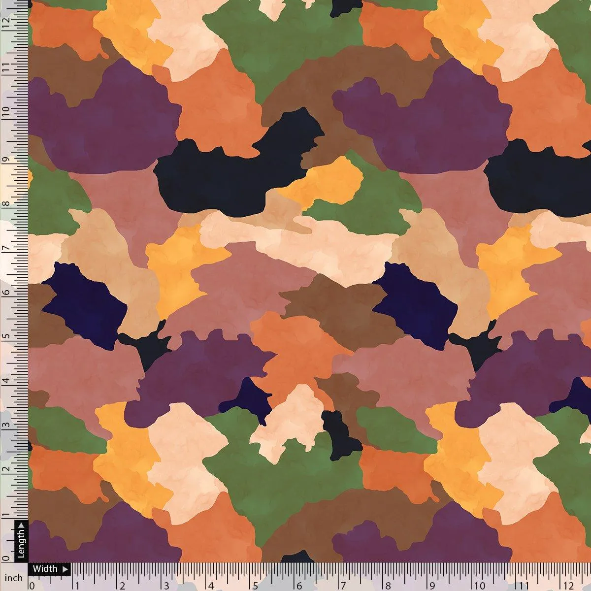 Abstract Colourful Paint Art Digital Printed Fabric - Pure Chiffon