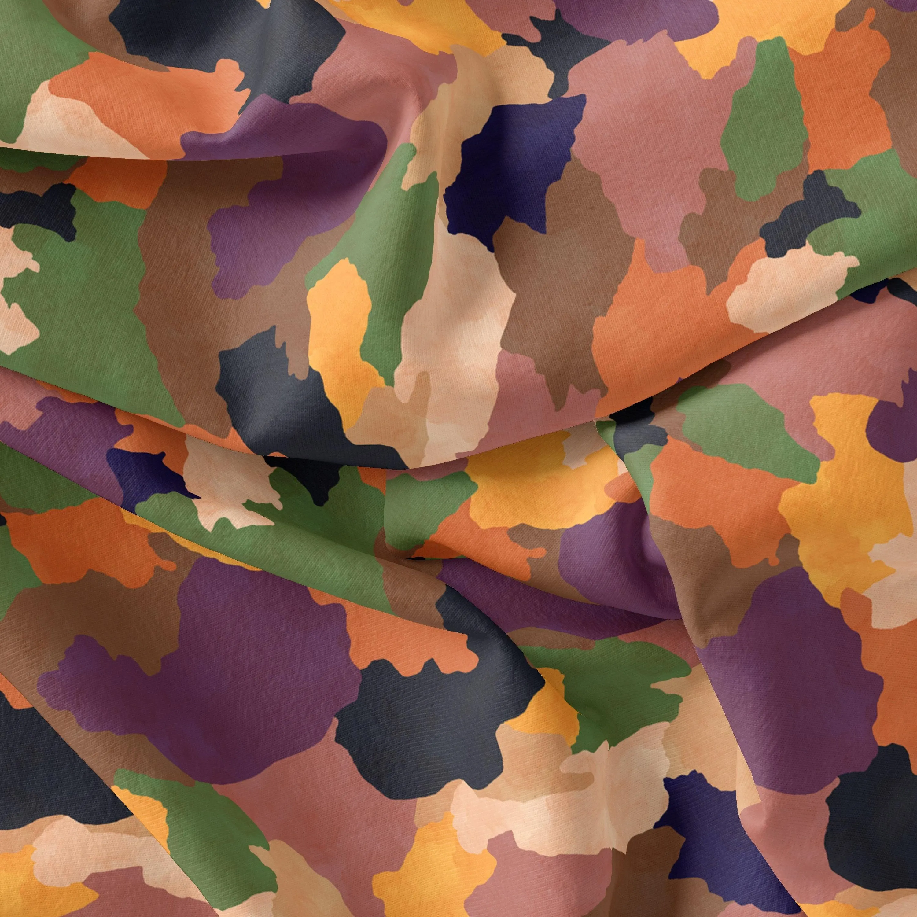 Abstract Colourful Paint Art Digital Printed Fabric - Pure Chiffon