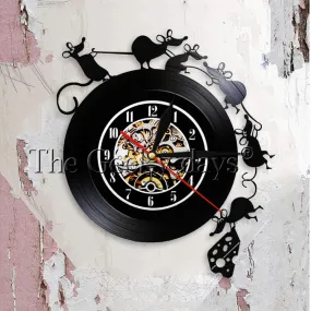Adorable Mouse and Cheese Game Wall Art Wall Clock Vinyl Record Wall Clock Mouse Rat Gift Children Room Decorative Clock Watch Adorable Mouse and Cheese Game Wall Art Wall Clock Vinyl Record Wall Clock Mouse Rat Gift Children Room Decorative Clock Watch