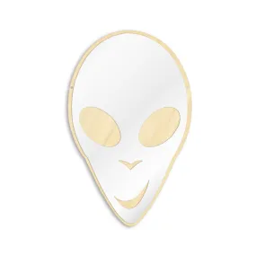 Alien ET Extraterrestrial Cute Wall Mirror E.T. Science Galaxy Planet Nursery Kid Room Decor Acrylic Mirror With Wooden Back
