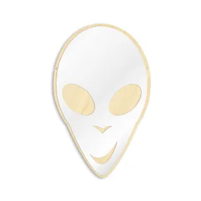 Alien ET Extraterrestrial Cute Wall Mirror E.T. Science Galaxy Planet Nursery Kid Room Decor Acrylic Mirror With Wooden Back
