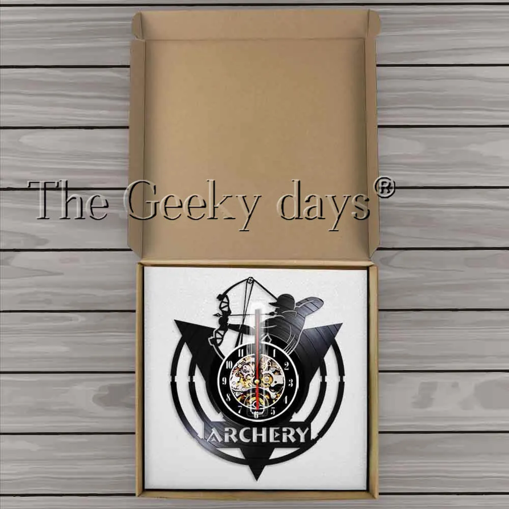 Arrows In The Hands Of Warriors Archery Bow Archery Wall Clock Archery Logo Shoot Bow Target Vinyl Record Wall Clock Archer Gift