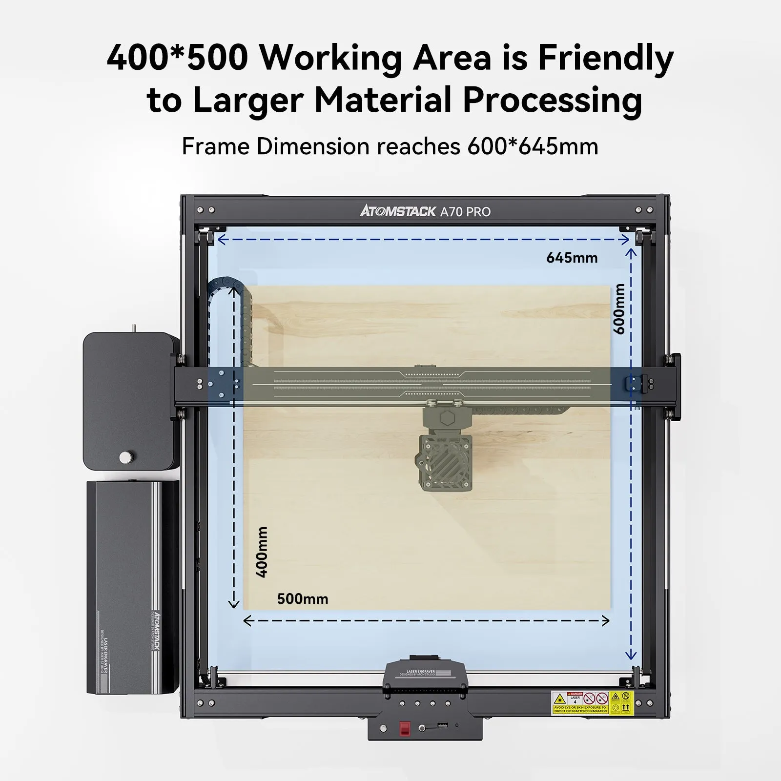 Atomstack A70 Pro X70 PRO 360W Laser Engraving Machine With F60 Air Assist Dual-Mode 70W/35W Output Autofoucs Engraver Cutter 500*400mm