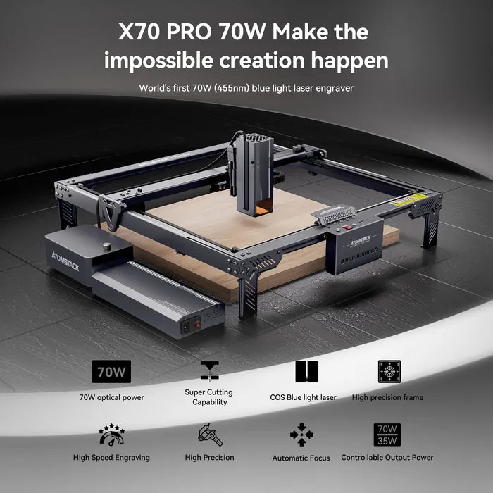 Atomstack X70 Pro 360W Laser Engraver F60 Air Assist Kit (500*400MM)