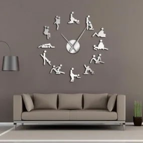Bachelorette Naughty Game Wall Decor DIY Giant Large Wall Clock KamaSutra Guess The Sex Positions Hardcore Female Male Man Woman
