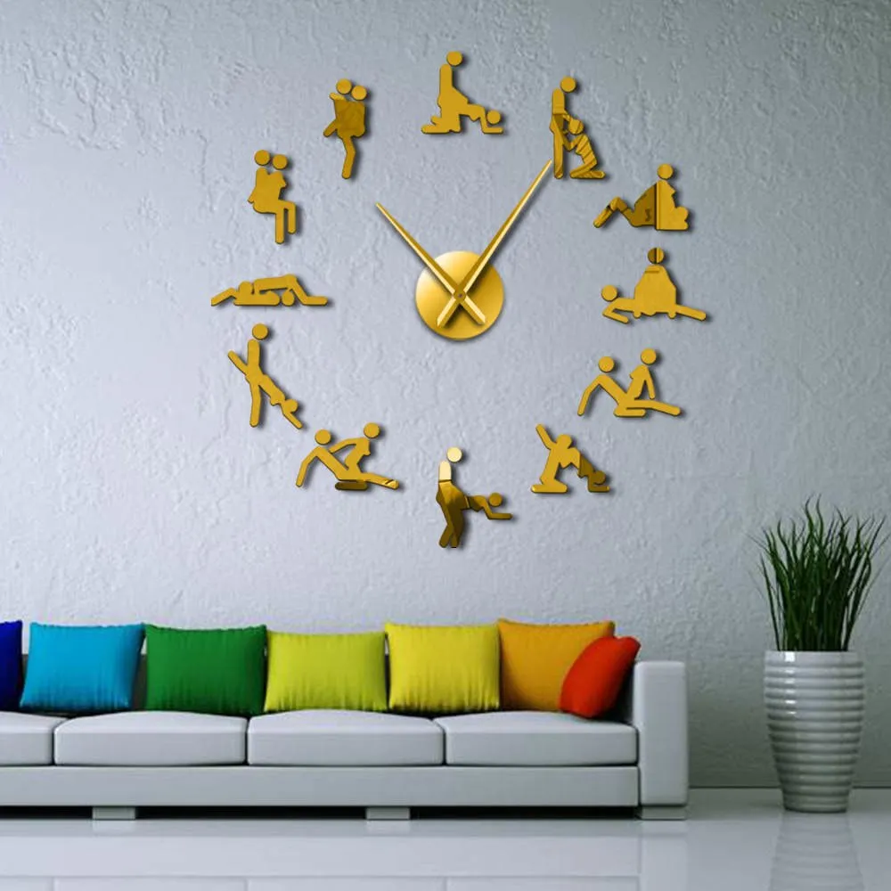 Bachelorette Naughty Game Wall Decor DIY Giant Large Wall Clock KamaSutra Guess The Sex Positions Hardcore Female Male Man Woman