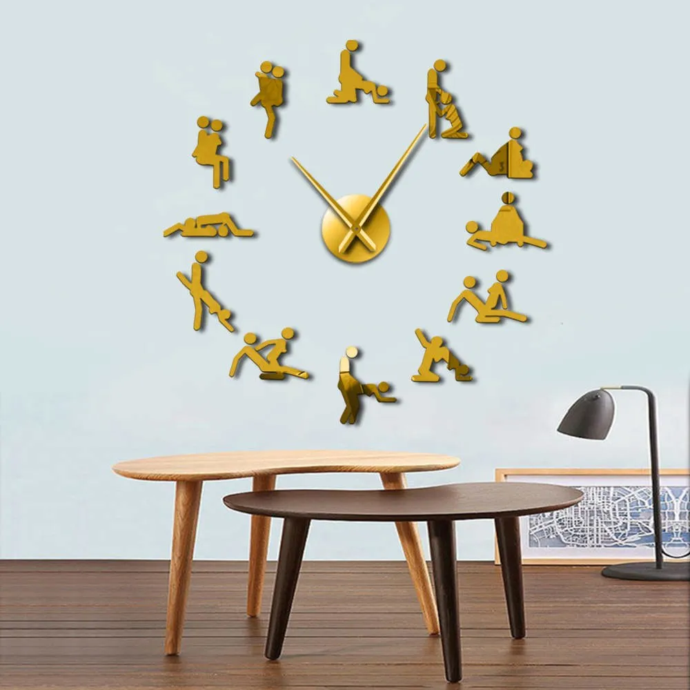 Bachelorette Naughty Game Wall Decor DIY Giant Large Wall Clock KamaSutra Guess The Sex Positions Hardcore Female Male Man Woman