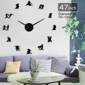 Ballroom Dancing Wall Art DIY Large Size Wall Clock Social Dancing Studio Wall Decor Frameless Big Size Wall Watch Dancers Gift