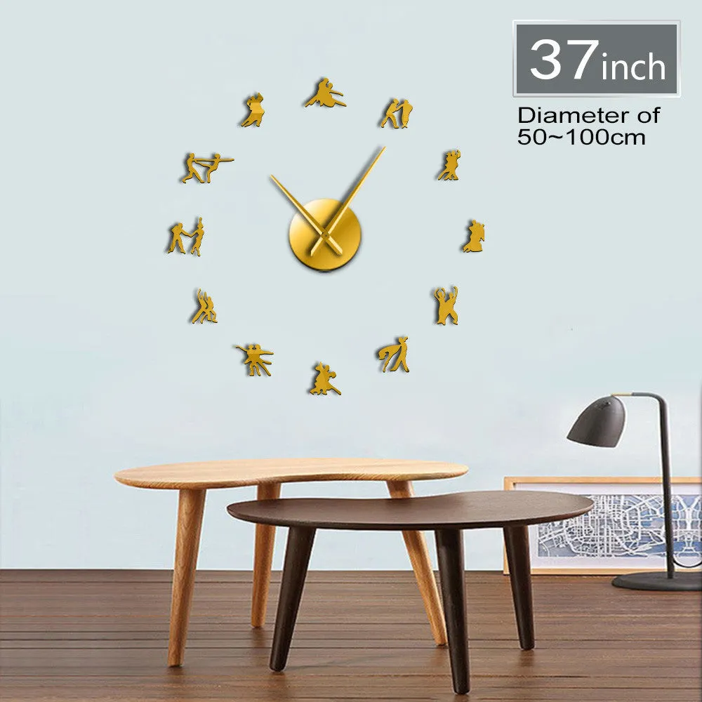 Ballroom Dancing Wall Art DIY Large Size Wall Clock Social Dancing Studio Wall Decor Frameless Big Size Wall Watch Dancers Gift