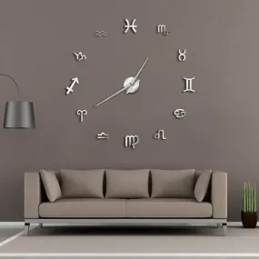 Big Needles DIY Wall Clock Frameless Large Wall Clock Modern Design Graphic Symbols Wall Watch Decor Giant Clock DIY Lovers Gift
