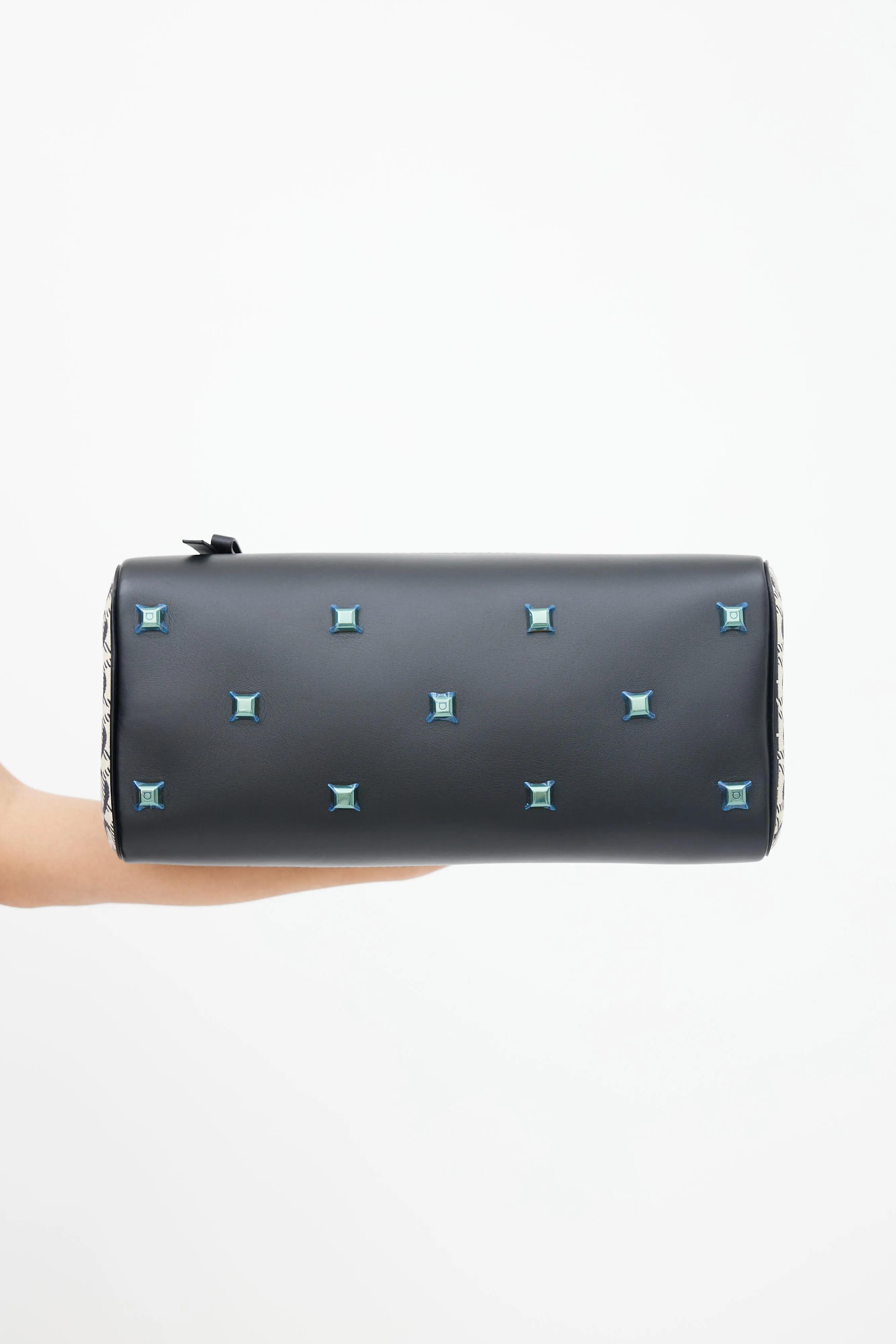 Black & Cream Gancini Jacquard Studio Bag