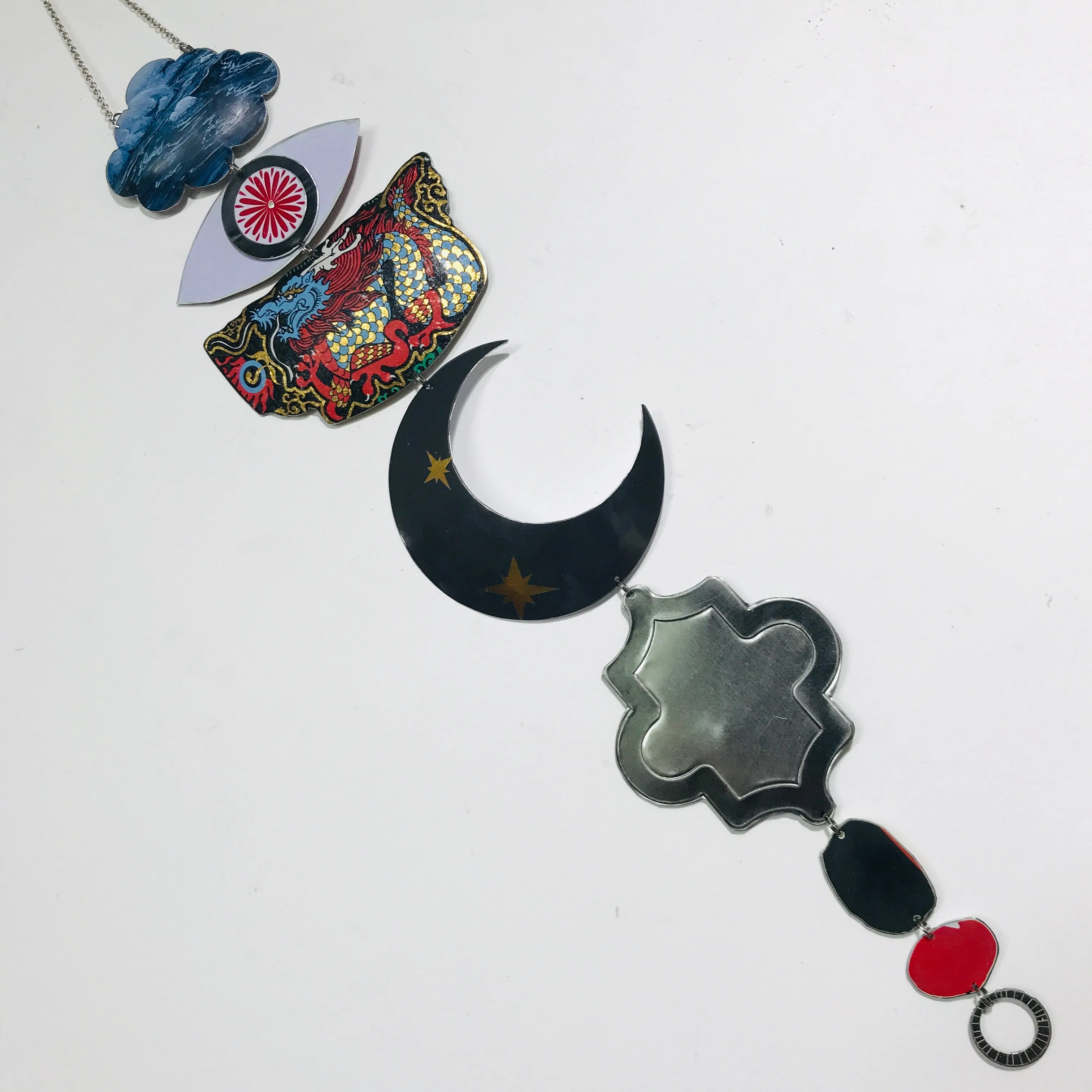 Blue Fire Dragon Protective Talisman Wall Hanging