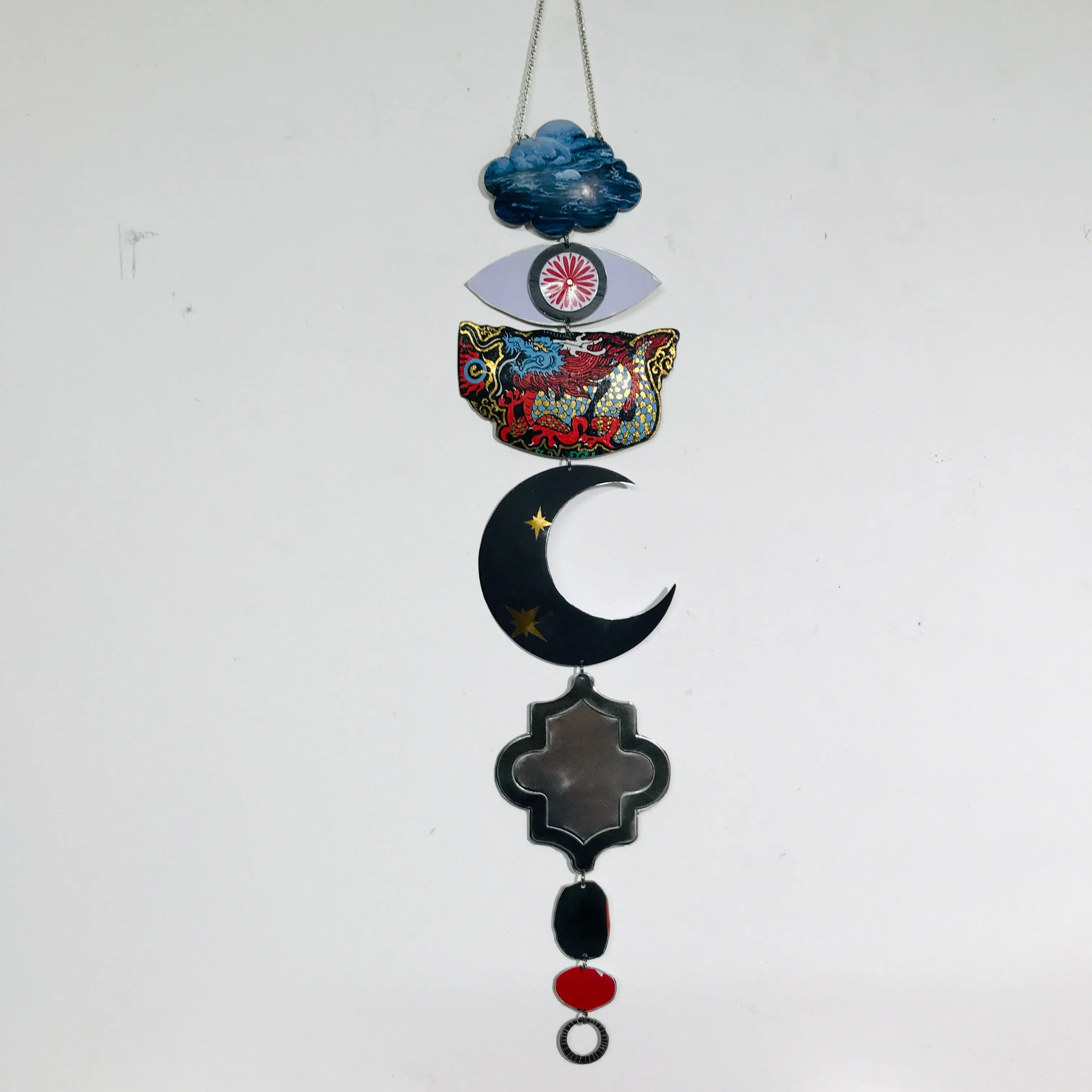Blue Fire Dragon Protective Talisman Wall Hanging