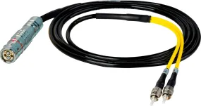 Camplex LEMO FUW to Dual ST In-Line Fiber Optic Breakout Cable - 25 Foot