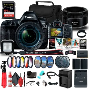 Canon EOS 5D Mark IV DSLR Camera with 24-70mm f/4L Lens (1483C018)  Supreme Bundle