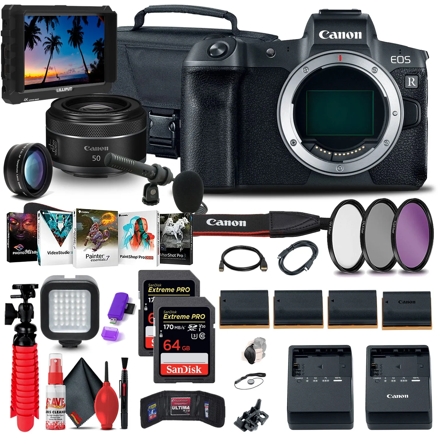 Canon EOS R Mirrorless Camera (3075C002)   Canon RF 50mm f/1 Extreme Outdoor Bundle
