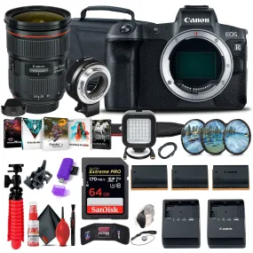 Canon EOS R Mirrorless Digital Camera (3075C002)   Canon EF 24-70mm Graphic Bundle