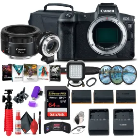 Canon EOS R Mirrorless Digital Camera (3075C002)   EF 50mm Lens Filter Set Bundle